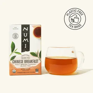 Numi Organic Chinese Breakfast™ Black Tea - Full-Bodied Yunnan Style with Golden Tips & Malty Flavor - Plastic Free Tea Bags