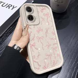 Bowknot Star Pattern TPU Phone Case suitable for Motorola Moto G85 G84 G75 G60 G54 G53 G50 G35 5G Shockproof Full Camera Protection Durable Slim Cover Smartphone Cover Protector Accessories, Casing Protective Casing Protector