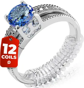Ring Sizer for Loose Rings, 12 Pack 4 Sizes, Invisible Clear Silicone, Non-Slip Adjustable Ring Sizers, Ring Resizer and Tightener Guards, for Women and Men, Make Rings Smaller Without Resizing