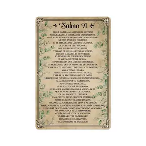 Psalm 91 (Salmo 91) Spanish Bible Verse Wall Decor - Inspirational Religious Sign