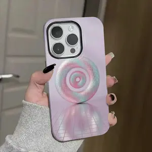 iridescent, spiral, grid Soft And Hard Two-In-One Film Printed Full Pattern Case For IPhone 16 15 14 13 1211 Pro Max Plus Phone Case