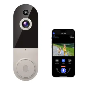 Doorbell Camera Wireless, Smart WiFi Video Doorbell, 1080P, Video Doorbell Camera with 2 Way Audio, AI Human Detection, Night Vision, Cloud Storage, Battery Powered, Chime Included, Easy Installation, 2.4G WiFi Only
