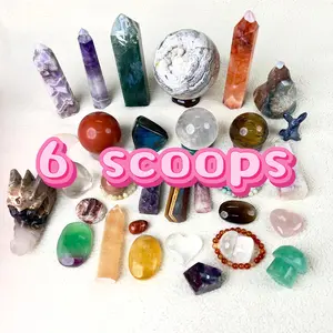 6 Scoops-Mystery Crystal Scoop with Healing Stones, Rare Crystals Surprise, Perfect for Gifts & Collectors