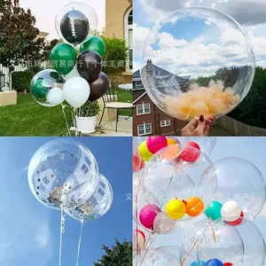 10pcs Clear Bubble Balloons, 18 Inch Transparent Helium Balloons, Reusable Clear Latex Balloons for Wedding, Birthday, Mother's Day Party Decor, Party Balloons Decorations, Float