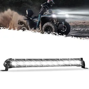 DIBMS Led Light Bar 14in Signal Row [14in w/Bracket] 80W 8000lm Spot Flood Combo Off Road Light, Waterproof Slim Bar for SUV Jeep ATV Boat Super Bright LED Off Road Light Bar