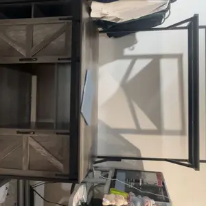 VOWNER Farmhouse Reptile Tank Stand with Power Outlet, 48" X 24" Tabletop Fits up to 120 Gallon Bearded Dragon Tank, Heavy Duty Aquarium Stand with Storage Cabinet, Reptile Turtle Terrarium Stand