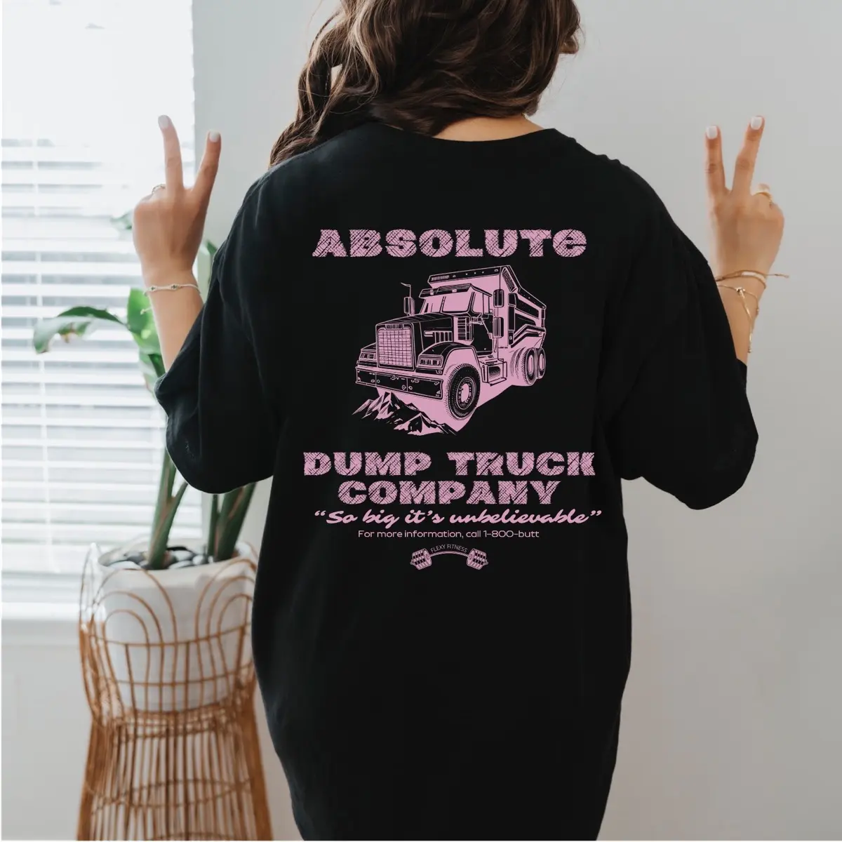 Absolute dump truck shirt pink print, gym shirts, oversized workout shirts, plus size t-shirts, Cotton Top, fitness clothes, working out shirt, pump cover, big t-shirts for gym Cotton Tee Womenswear Top Streetwear Fabric