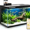 VIVOHOME 5 Gallon Smart Fish Tank with APP Control, Aquarium Starter Kit with Auto Feeder, Temperature Display, RGB LED Light, Self Cleaning Betta Fish Tank for Desktop