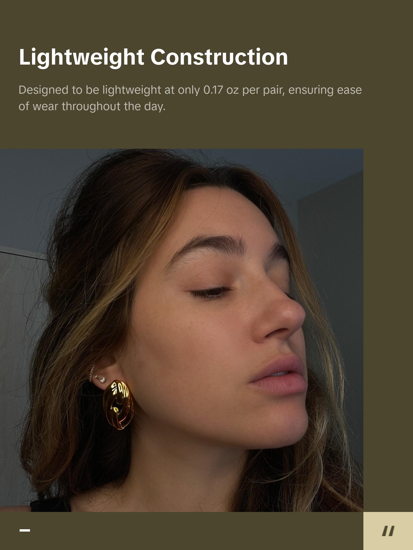 Oval Geometric Earrings - Gold Finish, Twisted Design, Elegant Style, Perfect for Any Occasion