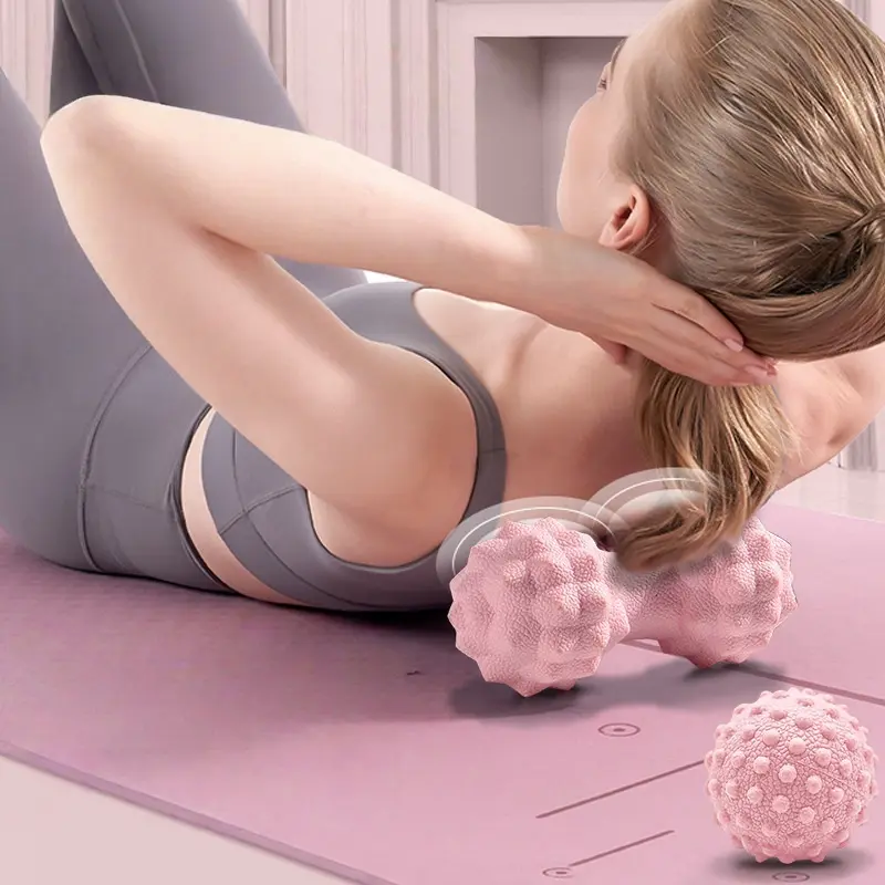 2pcs Textured Massage Sphere Set, Diamond & Dumbbell Shape Exercise Roller with Bump Nodes for Full Body Relaxation, Relief Roller, Home Gym Fitness Relaxed Tool for Workout Enthusiasts, Body Care, Body Roller Kit