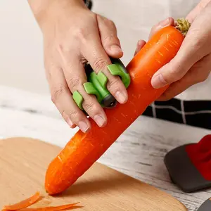 Stainless Steel Vegetable Peeler, 1 Count Non-Slip Rubber Finger Grip Vegetable & Fruit Peeler, Durable Heat-Resistant Plastic Rubber Peeler, Kitchen Utensils & Gadgets, Kitchenware, Kitchen Peeling Utensils