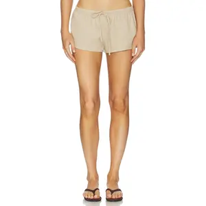 ALL THE WAYS Amalie Drawstring Short in Beige