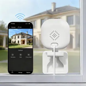 1080P Window/Wall Camera,2.4G WiFi,Smart Indoor Outdoor Security Camera,24/7 Surveillance Monitoring Camera,PIR Motion Detection,IR Night Vision,2-Way Talk,Wall CCTV,IP Camera,Camera Systmes,White indoor Security Camera,Easy&Quick Install,Men Gift