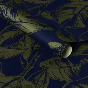 Ficus Navy Wallpaper - Threshold