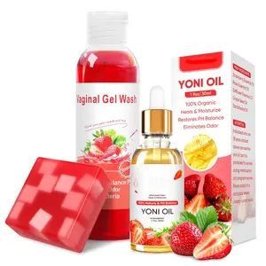 3 PCS Yoni Wash Yoni Oil Yoni Soap Bar, Feminine Wash Yoni Oil for Women pH Balance, Natural Yoni Bar Soap V Moisturizing Body Wash Deodorants, Yoni Wash Set