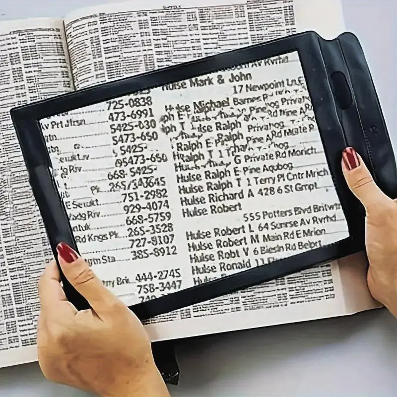 3x Magnifying Glass, Portable Full Page Magnifier, Helpful Reading Tool for Elderly, Desk Organizer for Home & Office & School