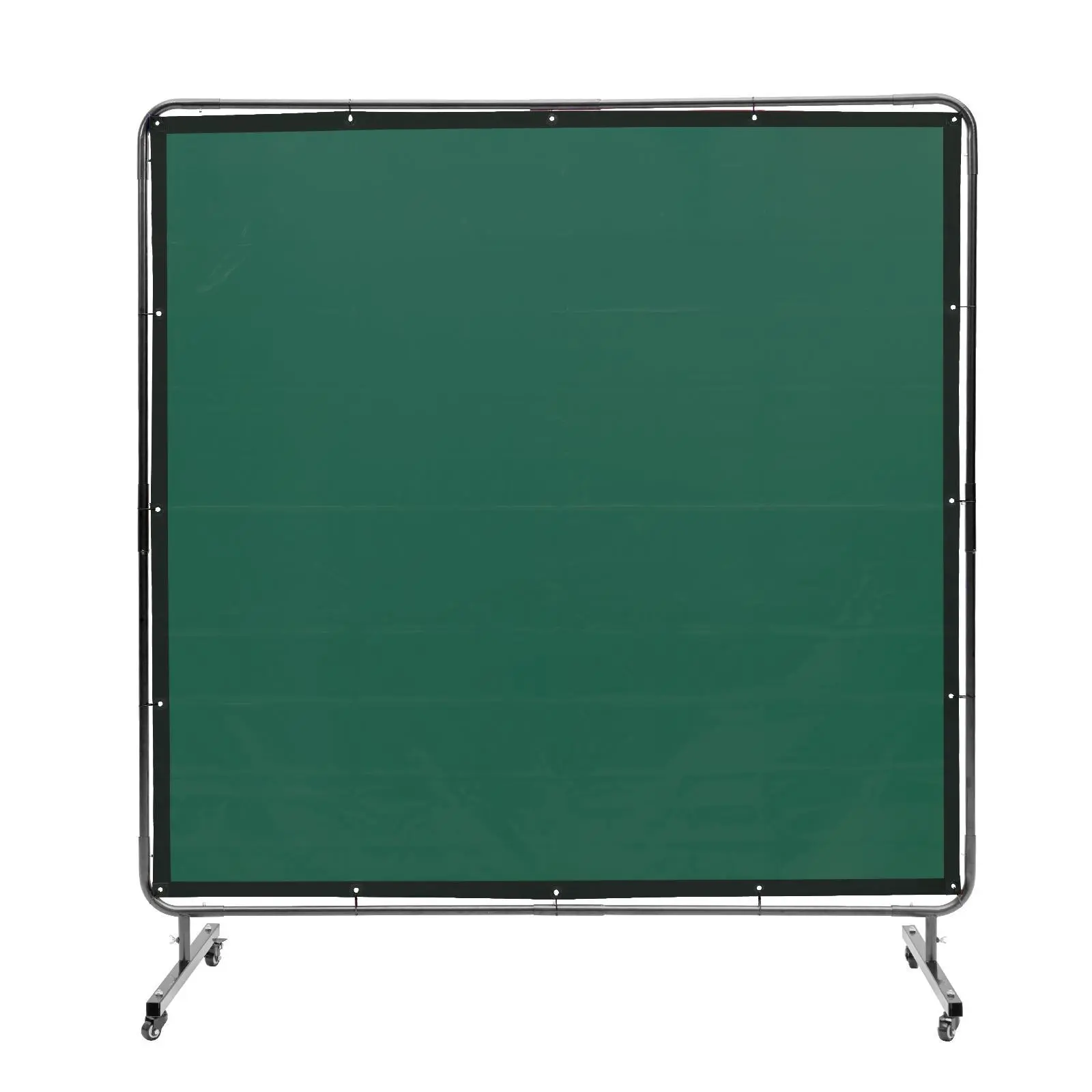 【Summerfinds】VEVOR Welding Screen with Frame, 6' x 6' Welding Curtain Screen, Flame-Resistant Vinyl Welding Protection Screen on 4 Swivel Wheels (2 Lockable), Moveable & Professional for Workshop/Industrial, Green