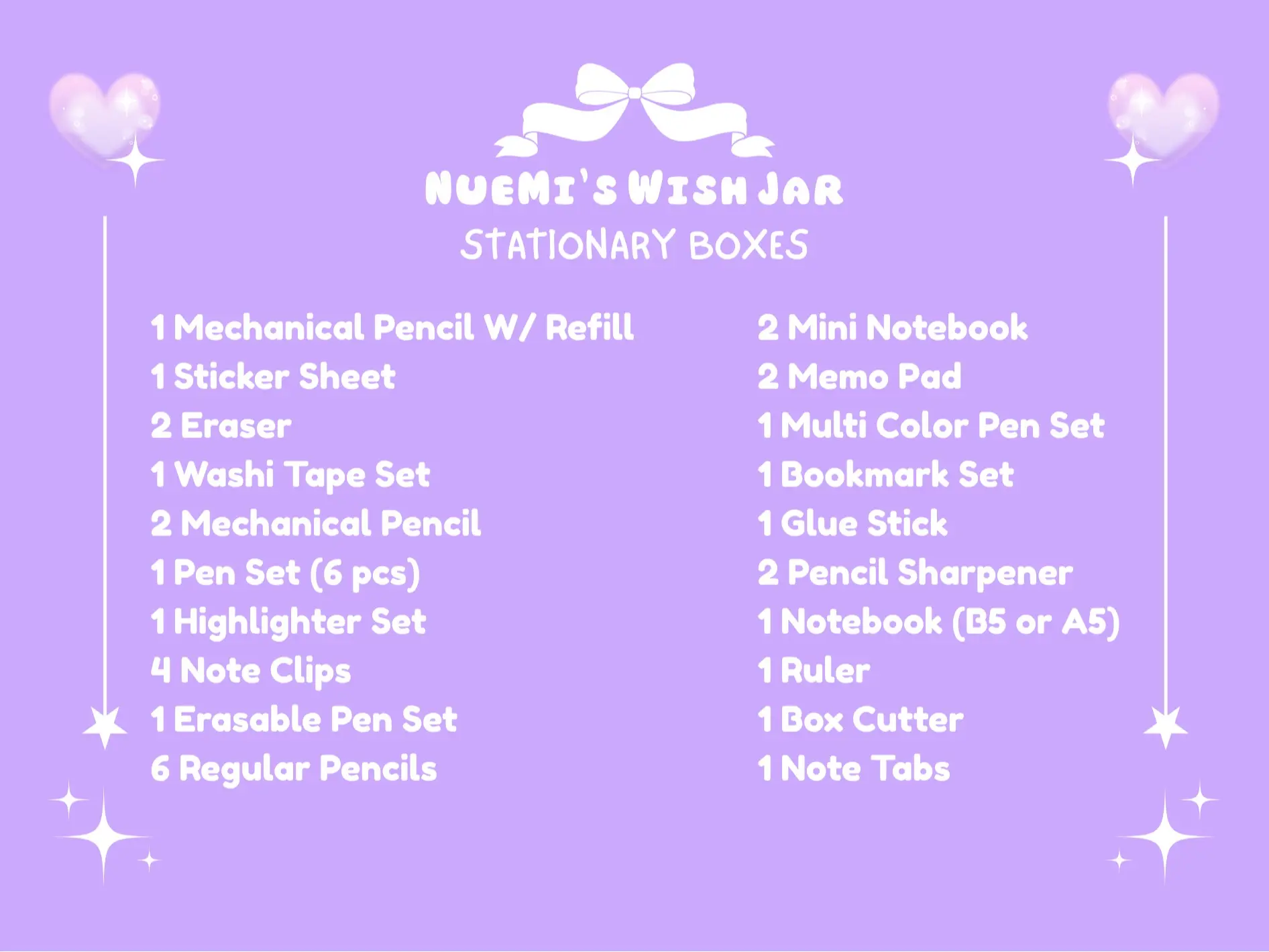 Stationary Gift Box Fixed Amount Of Items