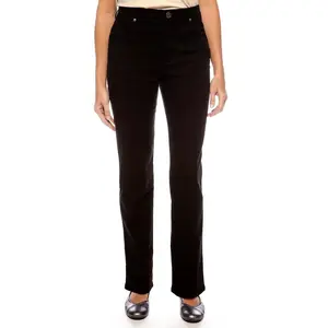 Gloria Vanderbilt Women's Amanda Classic Fit Straight Leg 5-Pocket Denim Jeans - Black, Size 4P, New With Tags (NWT), Women's Bottoms, $48, Straight Leg Jeans, 5-Pocket Jeans