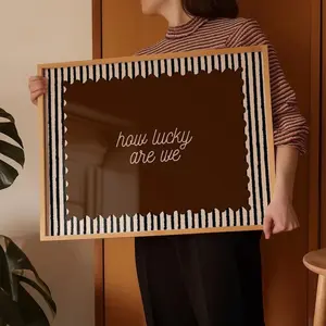 [SALE UP TO 50% + FREE SHIP] How Lucky Are We Retro Wall Art, Striped Bedroom Print, Mid Century Modern Decor