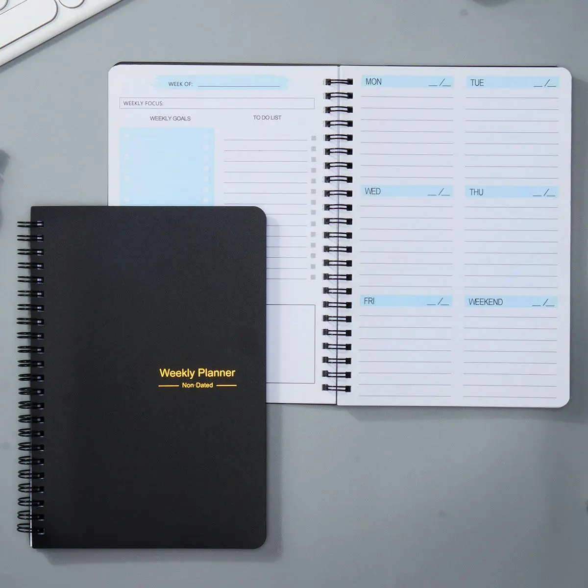 Weekly Notebook, 1 Piece Portable Spiral Notebook, Weekly Planner Journal Book, Budget Planner Books for Home Office School Supplies, Spiral Bound Planner, Weekly Planner Notepad