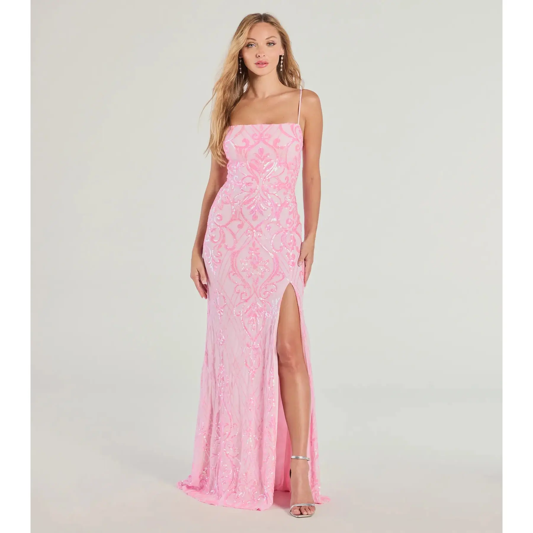 Tabitha Sleeveless Sequin Formal Column Dress