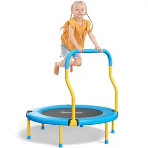 36 Inch Mini Trampoline for Kids, Indoor Outdoor Trampoline with Foam Handle, Max. Load 220 lb, Rebounder Trampoline for Toddlers, Birthday Gift for 1-6 Years Children, Boys Girls for Fun