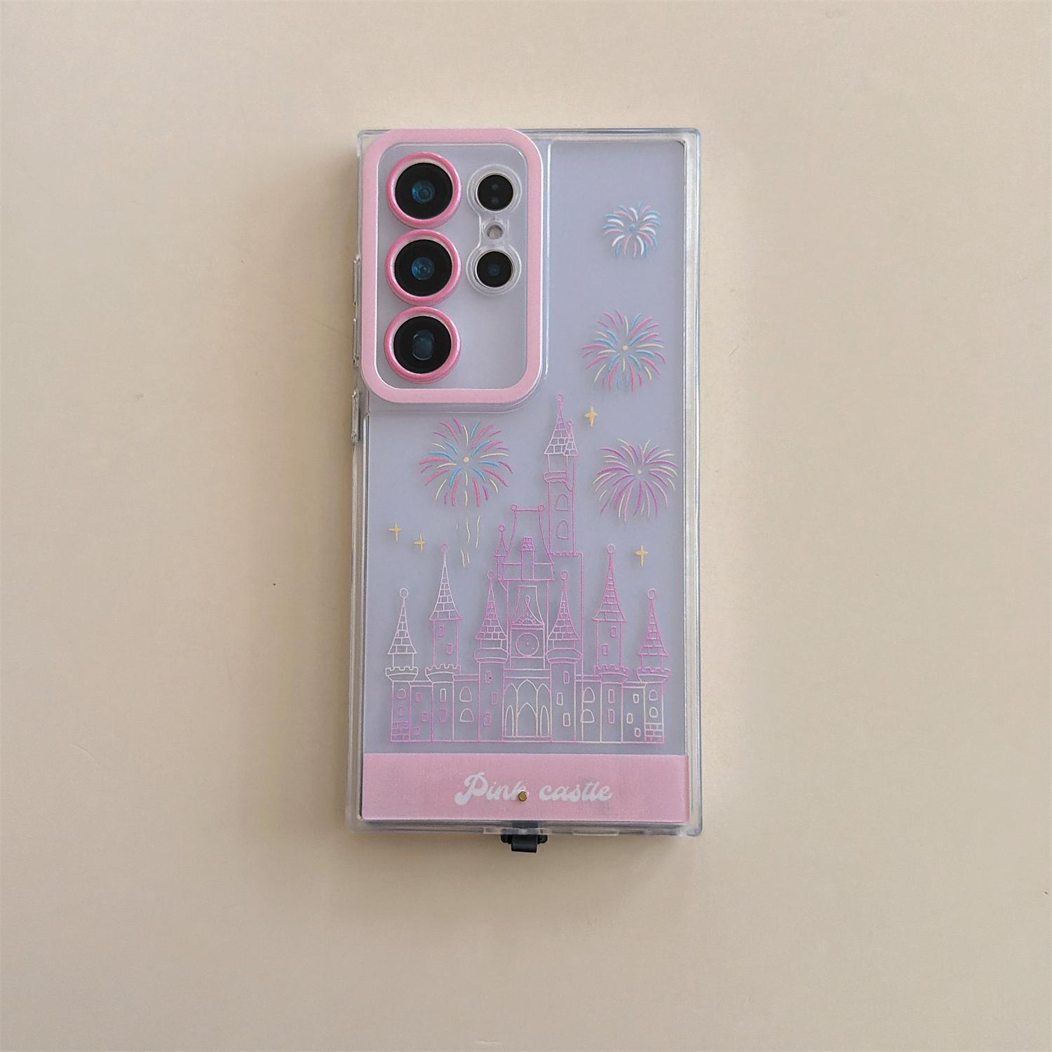 LED Fantasy Castle Fireworks Phone Case, Light up Phone Case For Samsung Galaxy S26/S25/S24 Ultra Plus,Cute Glowing Clear Phone Cover