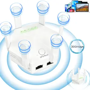 6-Antenna WiFi Extender, Signal Booster, 2.4GHz Wireless Repeater with Ethernet Port, Covers up to 5500 Sq. Ft. and 67 Devices, Long-Range WiFi Amplifier, Quick Setup