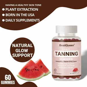 BestQueen Daily Tanning Gummies,Daily Tanning Daily Supplements,Non-GMO,Vitamin C,Vitamin D2,Beta-carotene,Zinc,Copper,Astaxanthin,daily supplements,Non-GMO，Born in the USA,Healthcare,Healthcare Beauty Dietary Edible.Natural Glow Support,