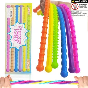 Sensory Stick Fun Stress Relief Toy, Textured Stress-Relief Toy for Twisting and Stretching, Engaging Activity for Kids, Fidget Gadget, Relaxation Stick, Soft Squishy Silicone, Relaxation Stick Solution, Sensory Stress Reliever, Stress Relief Tools