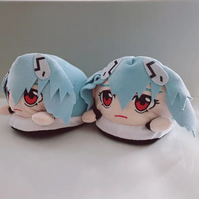 Neon Cute Genesis Classic Evangelion Anime Cotton Slippers Winter Indoor Home Shoes for Men and Women Warm Soft House Slippers