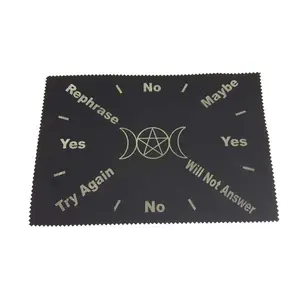 Triple Moon Pentagram Pendulum Map — 8x12 Wiccan Divination Mat