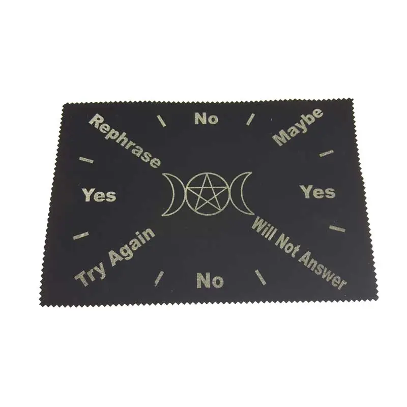 Triple Moon Pentagram Pendulum Map — 8x12 Wiccan Divination Mat