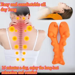 Orange Spine, Scapula & Elbow & Waist & Neck Massage Pillow - 14-Point Trigger Design, Manual Back Massager Function, Practical Massage Pad for Rhomboid Muscle Relaxation and Neck Support