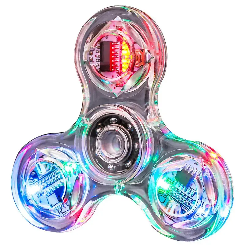 Modern Crystal LED Rotating Spinner Statue - Ultra-Durable Acrylic Light-Up Fidget Tool with 3 Flashing Modes, Stress Relief Fidgeting Gadget for Kids, Christmas Birthday Home Decor Gift