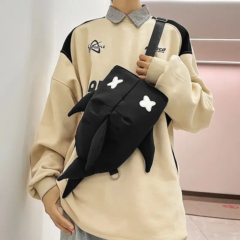 Shark-Themed Sling Backpack, Fashionable Unisex Convertible Crossbody Bag for Students - Lightweight for Travel and Everyday Use, Multifunctional, Portable, Everyday Bags, Gym Bag