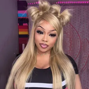 Honey Blonde Colored 200 Density Lace Frontal Wigs Brazilian Straight Lace Front Wigs 13X4 Lace Front Human Hair Wigs For Women
