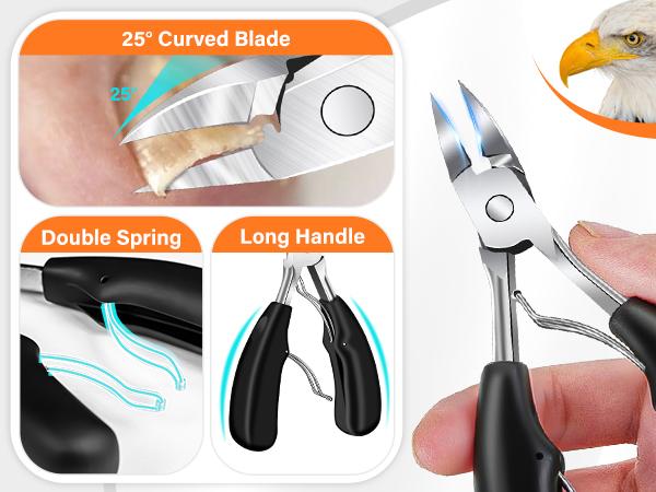 Professional Toe Nails Clipper Set, 1 Set Stainless Steel Concave Blades Toe Nails Clipper Set, Manicure & Pedicure Tools for Men and Women, Nail Care Tool