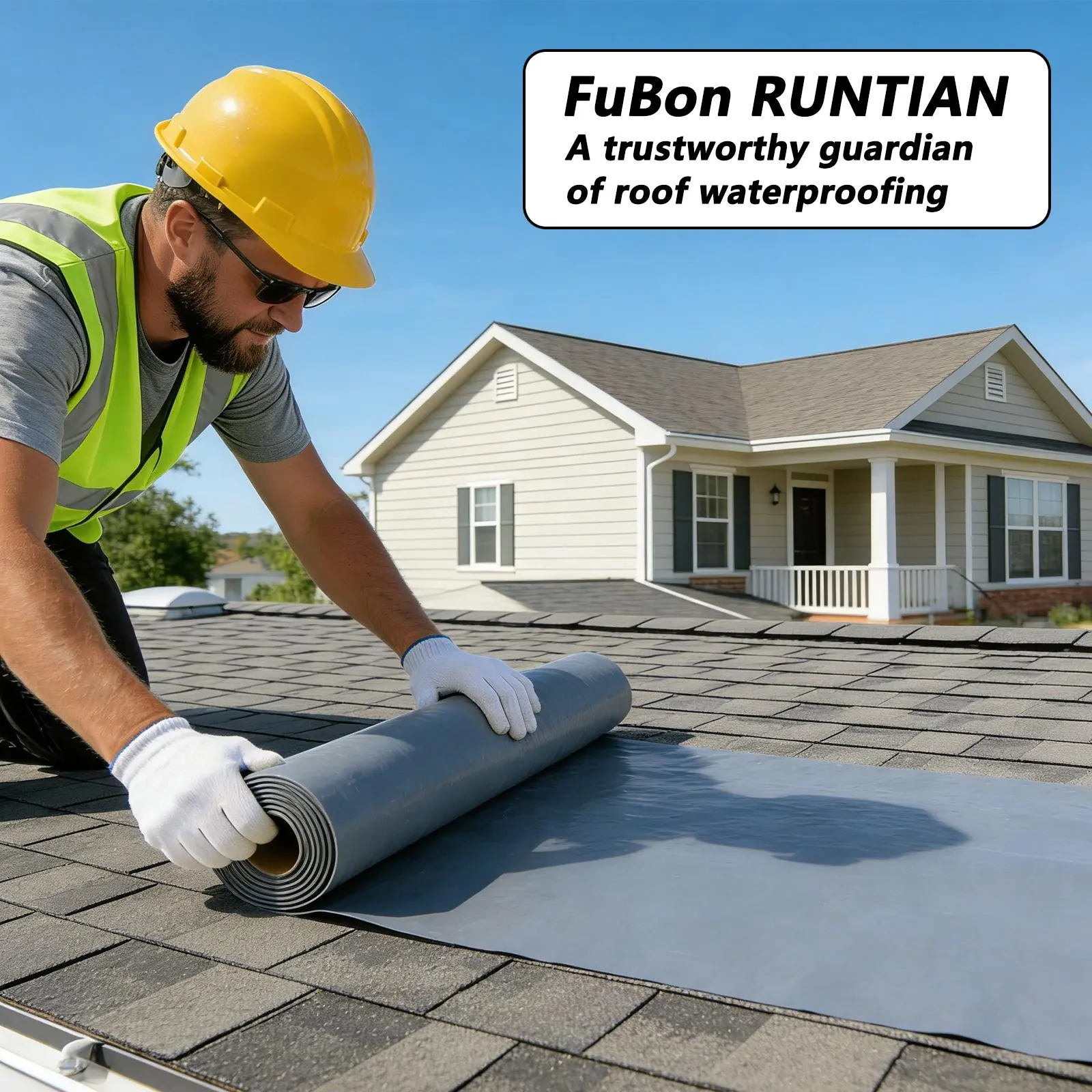 2-piece large polyethylene leak proof tape, industrial grade,11.8in(W)*5.5yd(L), Resists temps -76°F to 230°F, UV & wind resistant, For sealing pipe cracks, metal roofs, wave tiles.