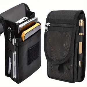 Portable Waist Bag for Men & Women, 6.3 Inch Flip Cover Phone Pouch, Belt Hanging Design, Ideal for Daily Use & Travel, Waist Bag Holder