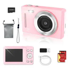Digital Camera HD High Definition Camera Student Beginner Level 16x Zoom Anti-Shake 2.8 Inch Screen Portable Compact Camera Digital Camera with 32GB Card Dual Batteries