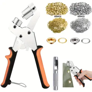 Professional Eyelet Punch Set, Includes 1000 10mm Rings - Perfect for DIY Waterproof Fabric, Faux Leather, and Waterproof Fabric Projects, Essential Sewing and Craft Tools