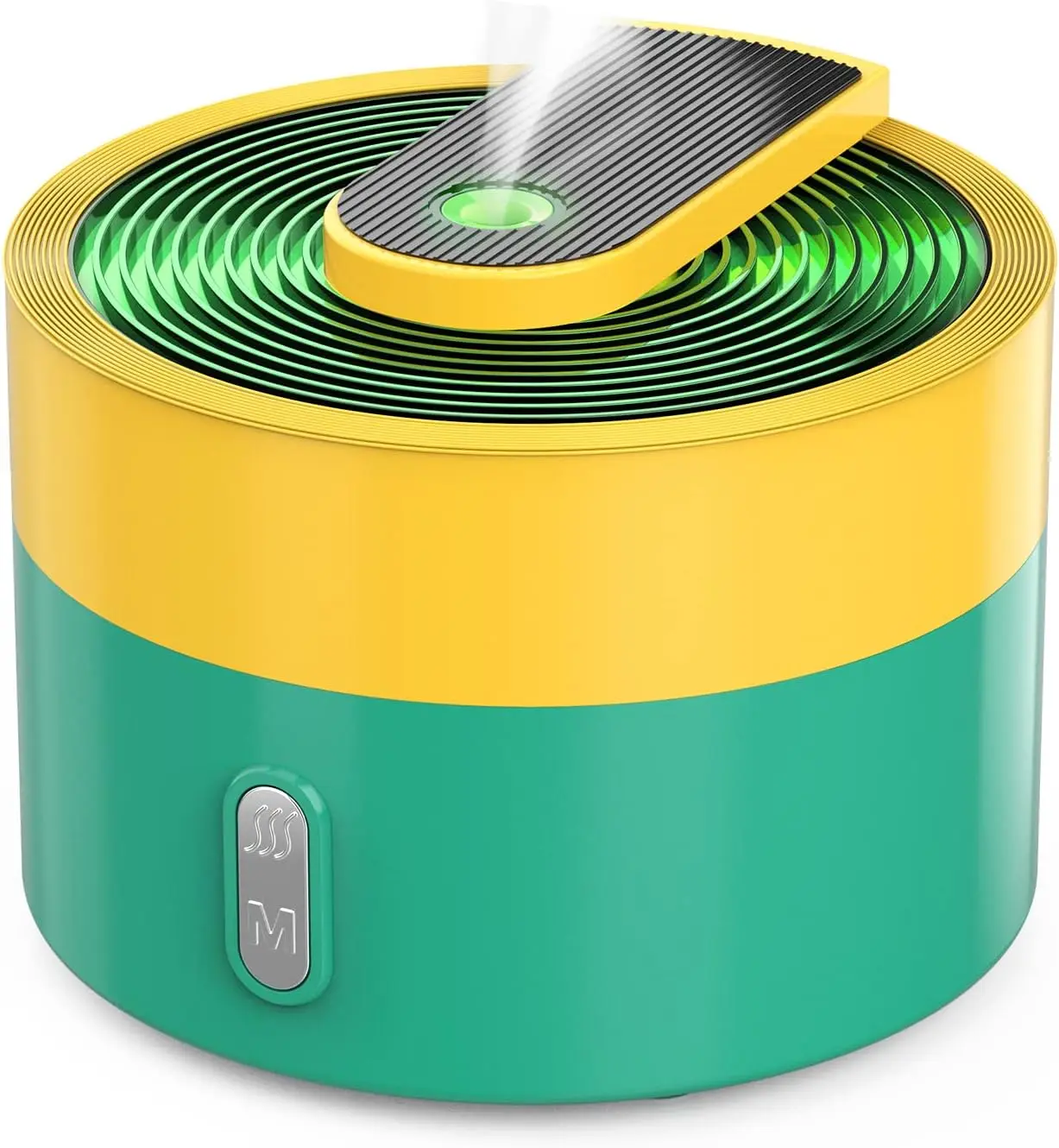 Premium Aromatherapy Diffuser, DAROMA 220ML Cool Mist Humidifier with 7 Colors Lights 2 Mist Mode Whisper-Quiet Operation, Elegant Design, Auto Shut-Off, for Office, Cyan-Pink/Yello-Green (USB Type-C Charger)