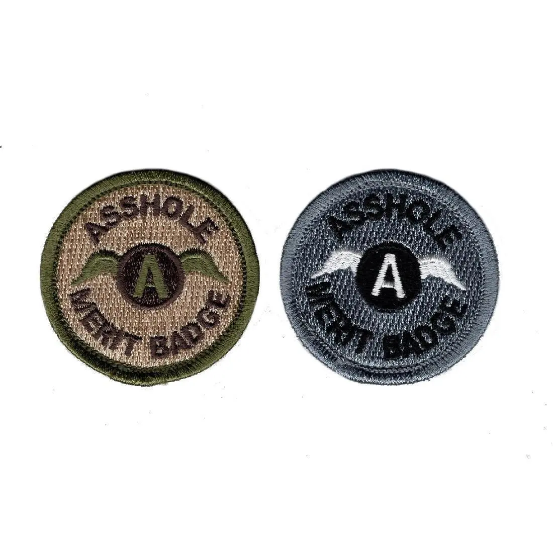 Asshole Merit Badge 2.0 INCH Hook Backing Patch (Bundle ASH3-2)