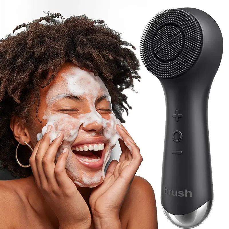Facial Cleanser Brush, Silicone Face Massager, Rotating Vibration Massage, USB Rechargeable Facial Cleaning Tool, Facial Cleansing Brush