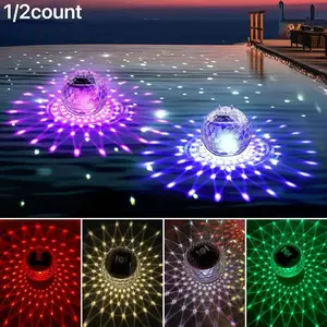 Solar Floating Pool Lights, 2-in-1 Floating & Hanging Outdoor Lights, Color Changing Automatic LED Ball Lights with IP65 Waterproof for Pool, Pond, Garden, Patio Decor(1 Pack)