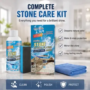 Quartz Countertop Stone Care Kit, Scratch Repair & Polish Cleaner for Kitchen Tile Surfaces, Shine and Stain Protection mirror finish