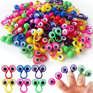 P-ITC019    100PCS Eye Finger Puppets,Wiggly Eyeball Finger Puppet Eye On Rings,Eyes Monster Finger Googly Eye Rings for Kids Party Favors,Classroom Rewards,Christmas,Birthday Gift,6 Colors