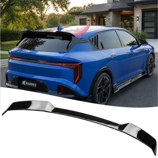 NARPES Rear Spoiler Wing for KIA K4 Hatchback 2026+ Accessories EX/GT-Line/ GT-Line Turbo Glossy Black,Sport Style,Add-on Tailgate Roof Spoiler Top Wing Lip,Tape installation, Automotive, Car Accessories